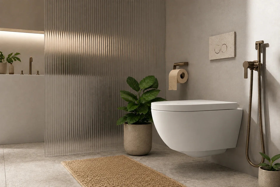 Zero waste badkamer met bamboe producten en natuurlijke materialen